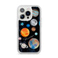Personalised Planets iPhone 14 Pro Clear Tough Case Silver