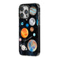 Personalised Planets iPhone 14 Pro Max Black Impact Case Side Angle on Silver phone