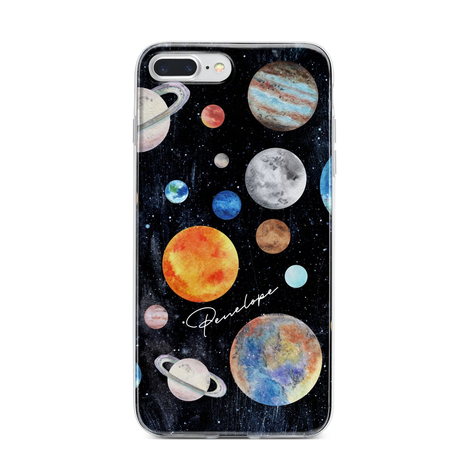 Personalised Planets iPhone 7 Plus Bumper Case on Silver iPhone