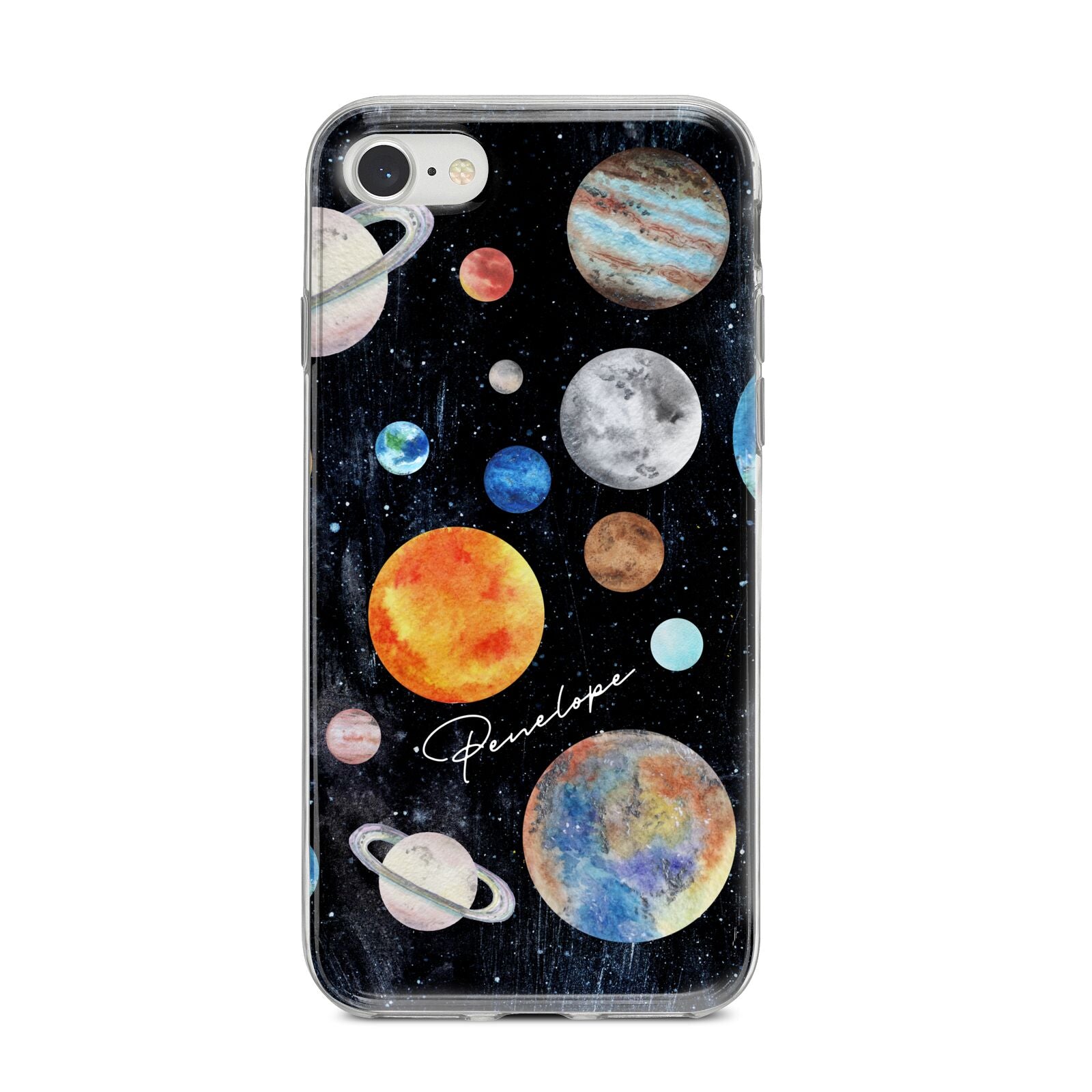 Personalised Planets iPhone 8 Bumper Case on Silver iPhone