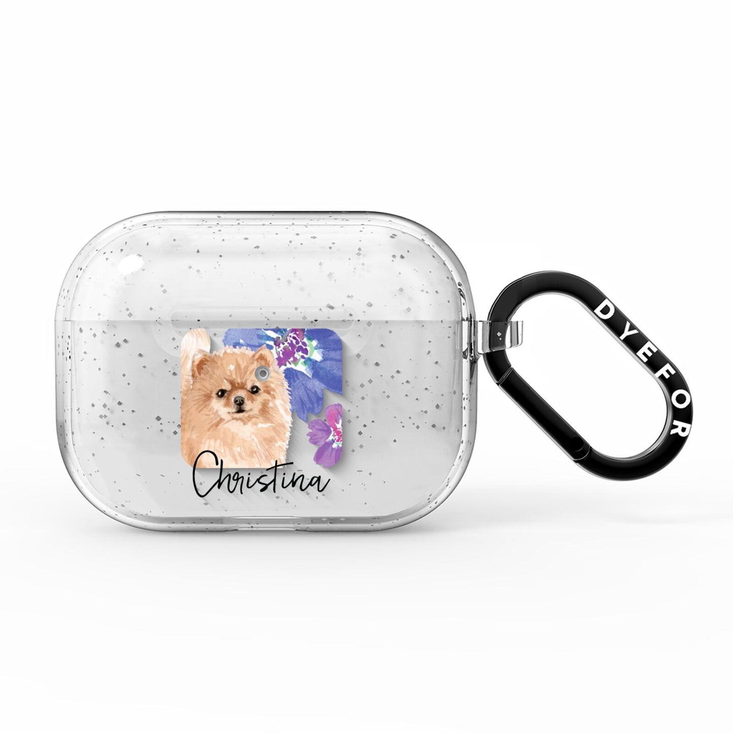 Personalised Pomeranian AirPods Pro Glitter Case