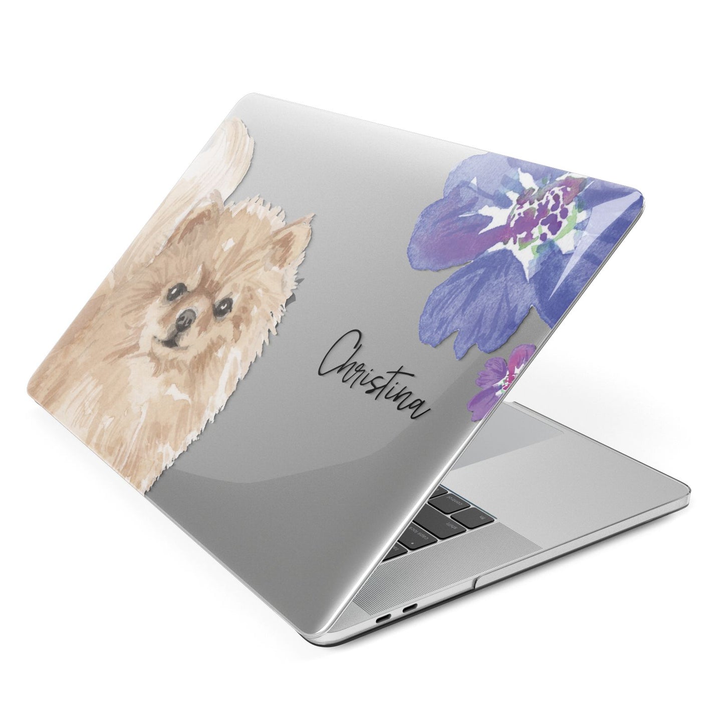 Personalised Pomeranian Apple MacBook Case Side View