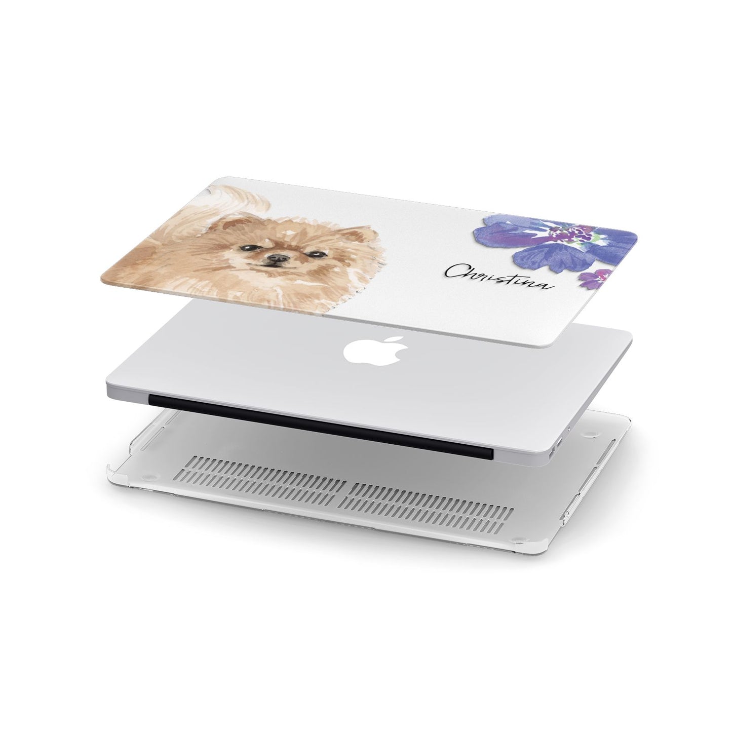 Personalised Pomeranian Apple MacBook Case in Detail