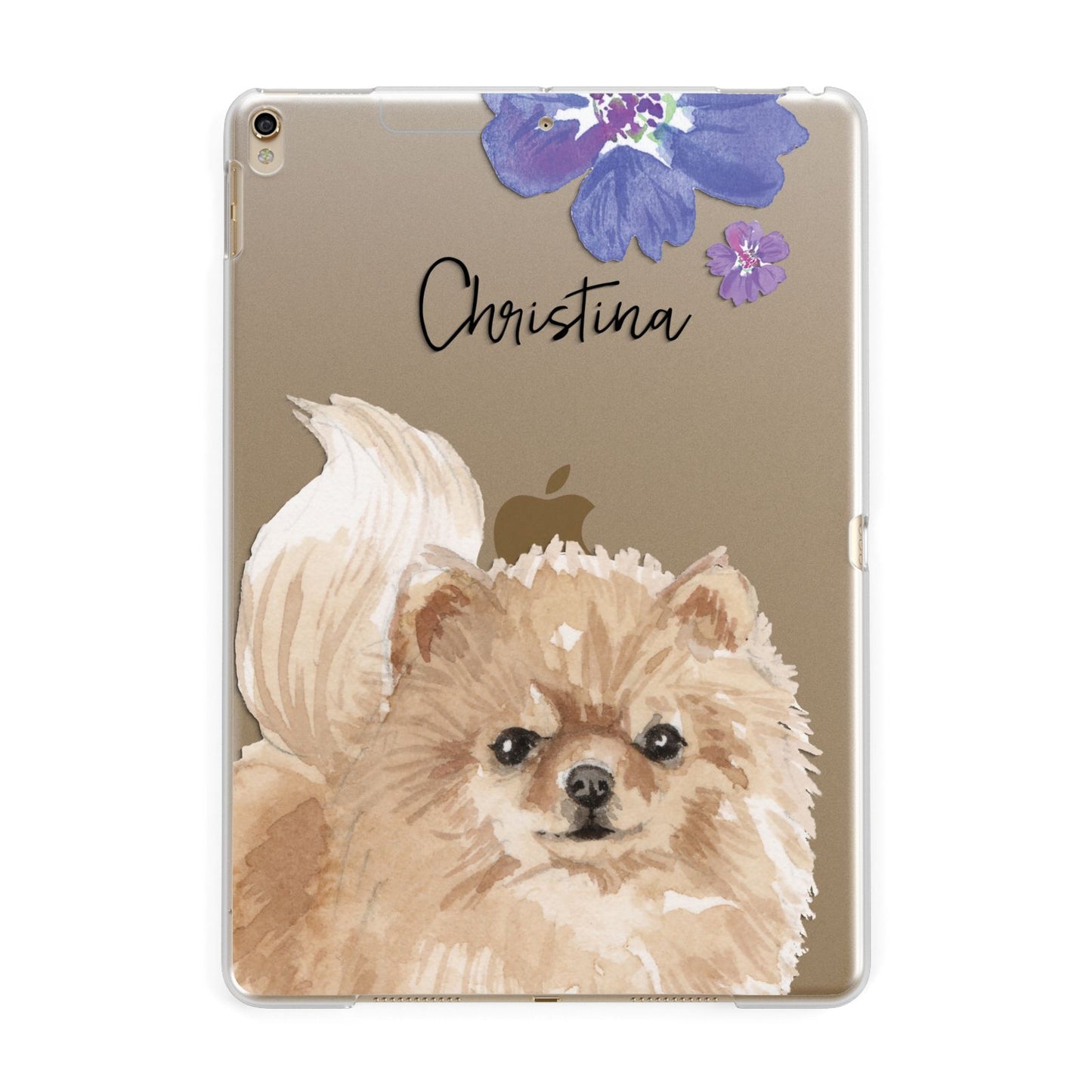 Personalised Pomeranian Apple iPad Gold Case