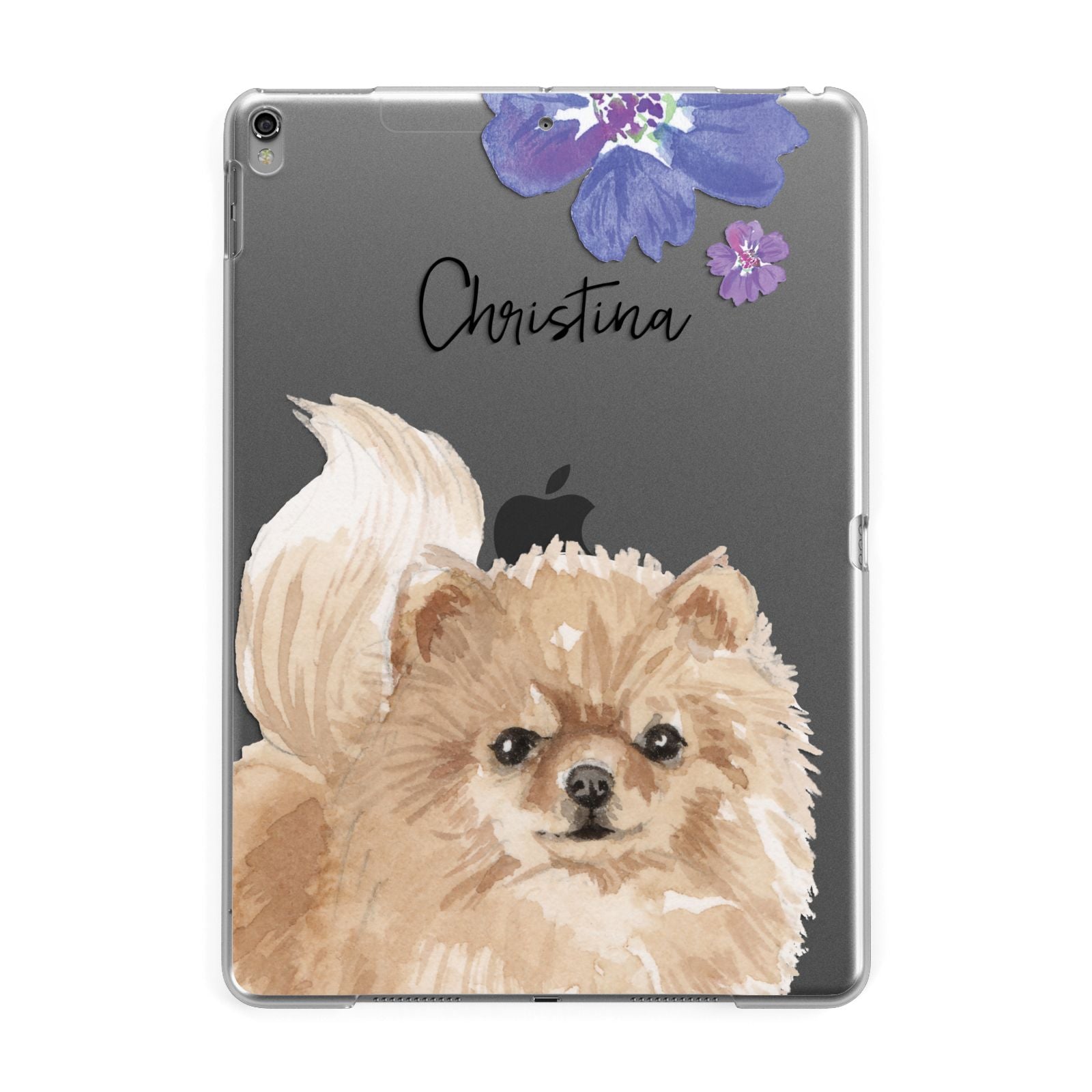 Personalised Pomeranian Apple iPad Grey Case