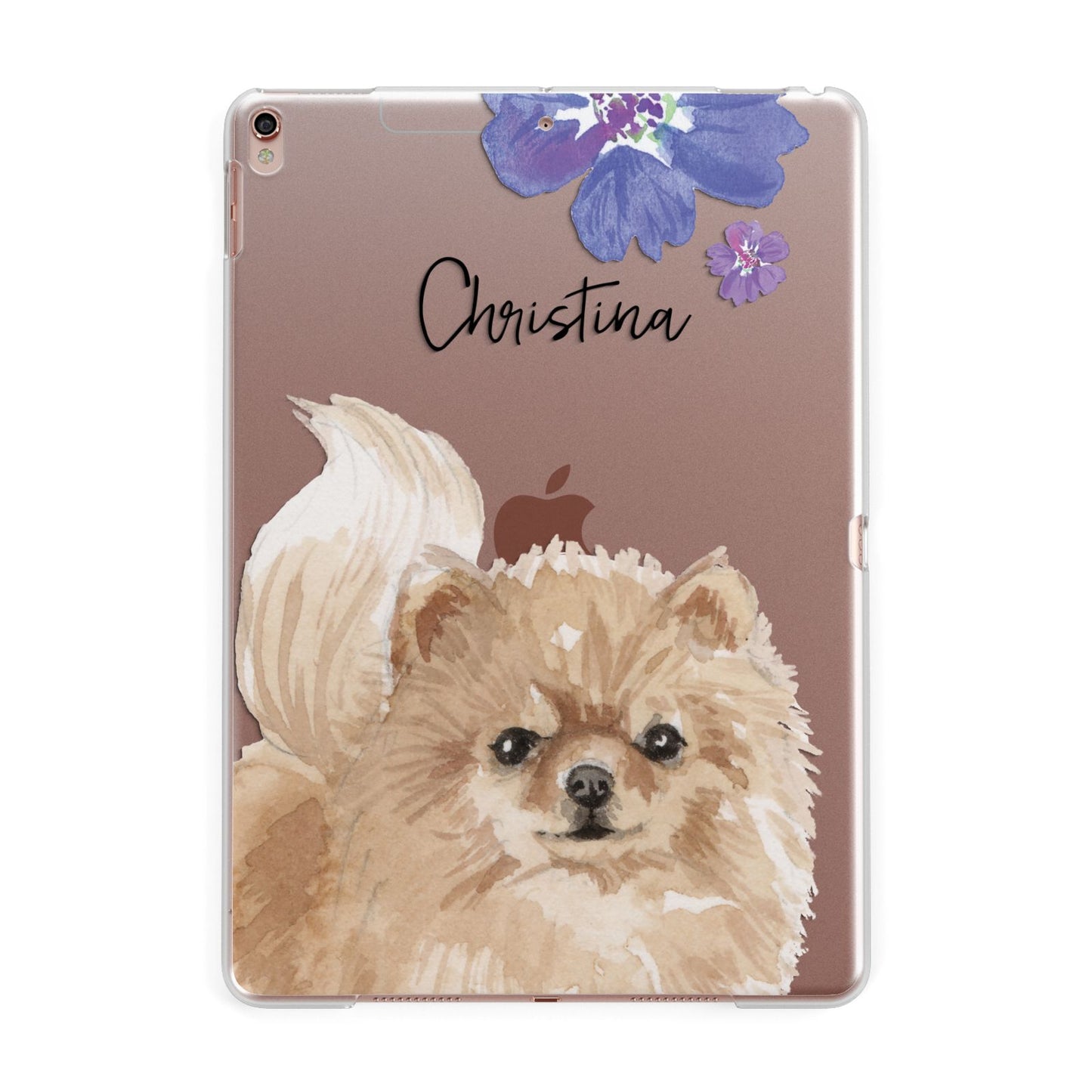 Personalised Pomeranian Apple iPad Rose Gold Case