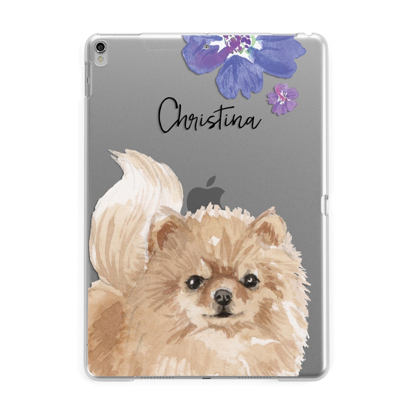 Personalised Pomeranian Apple iPad Silver Case