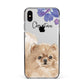 Personalised Pomeranian Apple iPhone Xs Max Impact Case Black Edge on Silver Phone