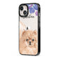 Personalised Pomeranian iPhone 13 Black Impact Case Side Angle on Silver phone
