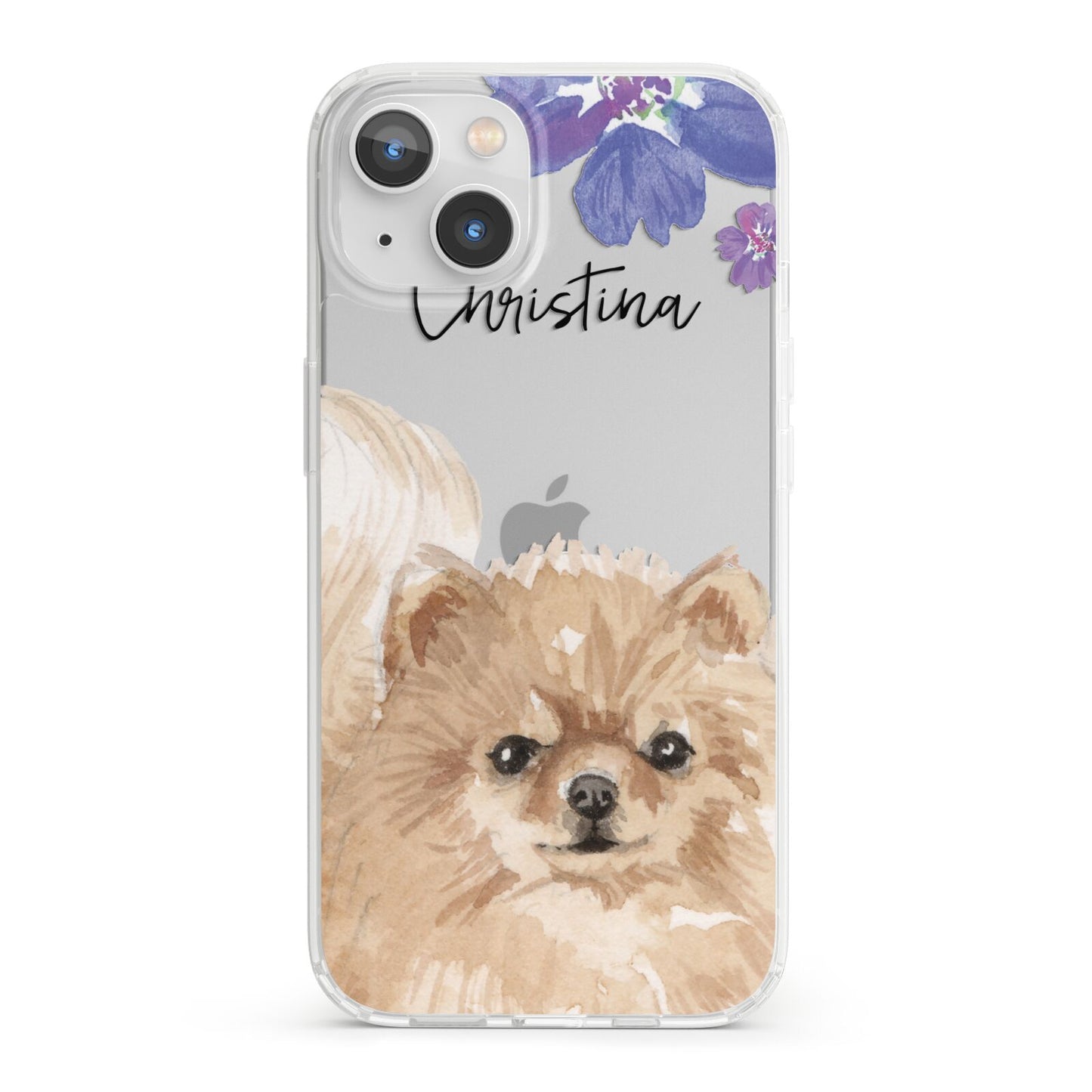 Personalised Pomeranian iPhone 13 Clear Bumper Case