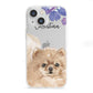 Personalised Pomeranian iPhone 13 Mini Clear Bumper Case