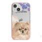 Personalised Pomeranian iPhone 13 Mini TPU Impact Case with Pink Edges