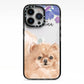 Personalised Pomeranian iPhone 13 Pro Black Impact Case on Silver phone
