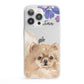 Personalised Pomeranian iPhone 13 Pro Clear Bumper Case