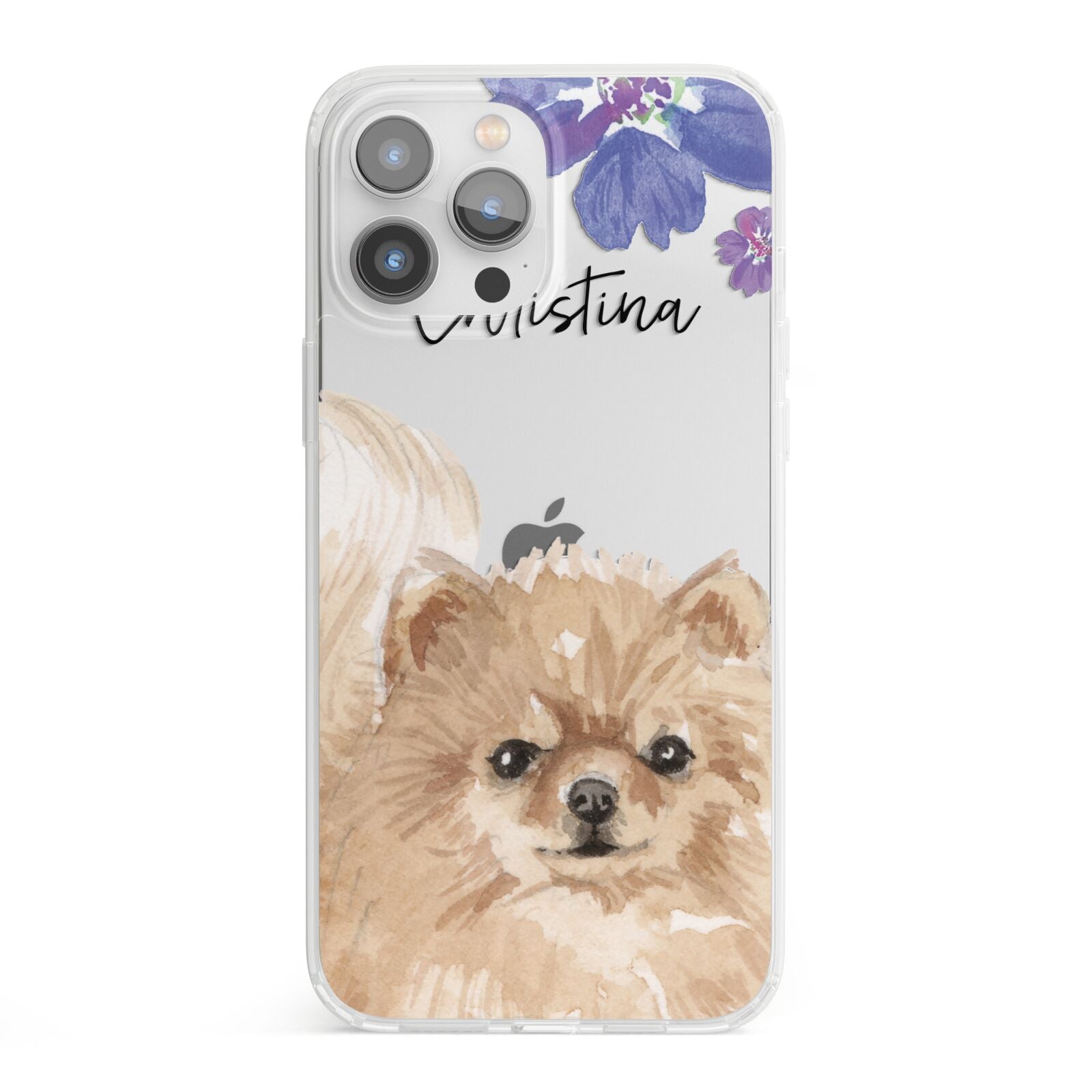 Personalised Pomeranian iPhone 13 Pro Max Clear Bumper Case