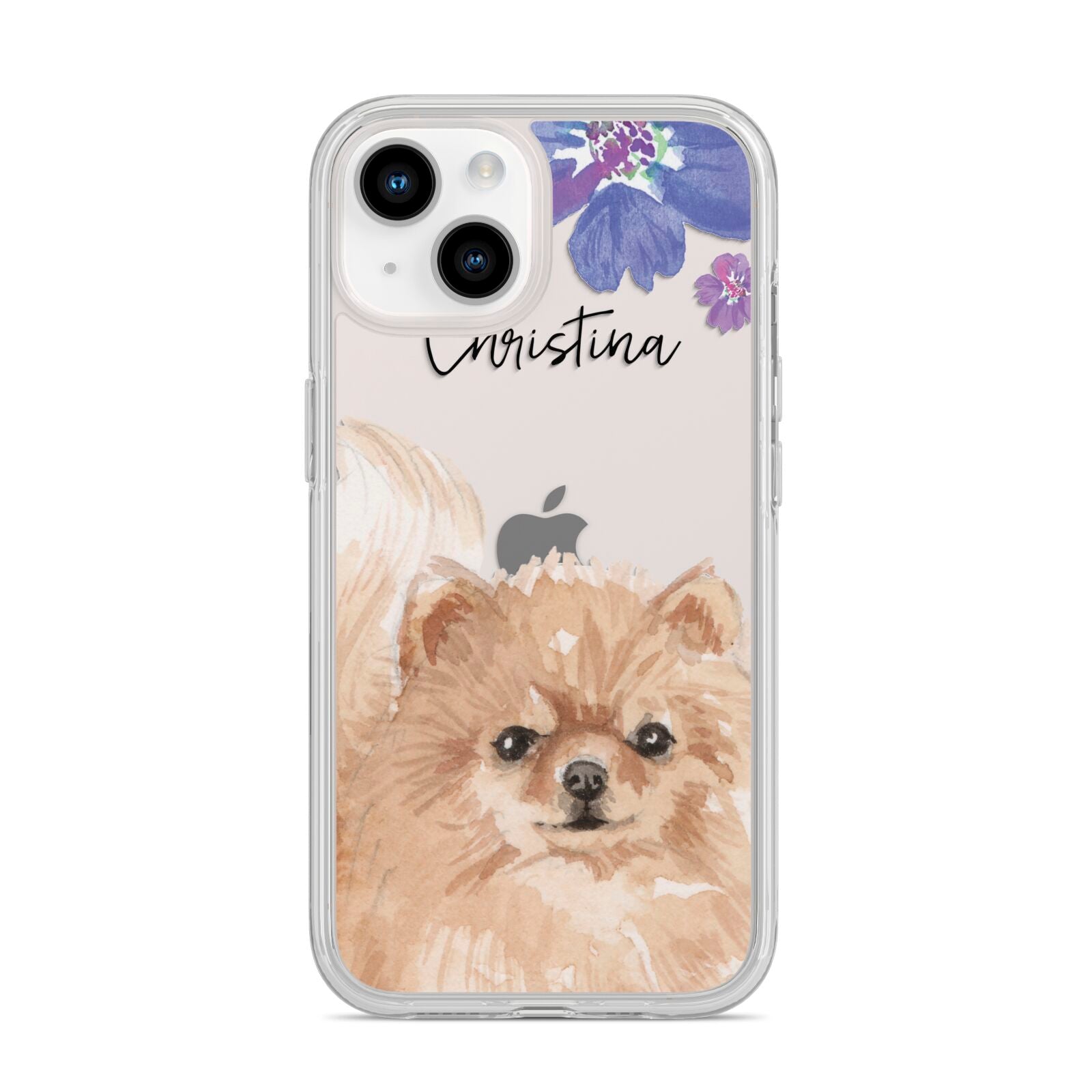 Personalised Pomeranian iPhone 14 Clear Tough Case Starlight