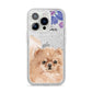 Personalised Pomeranian iPhone 14 Pro Glitter Tough Case Silver