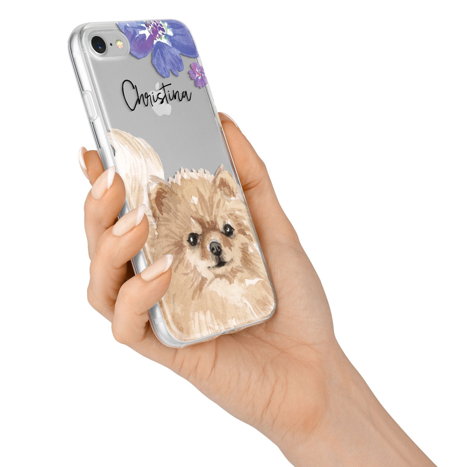Personalised Pomeranian iPhone 7 Bumper Case on Silver iPhone Alternative Image