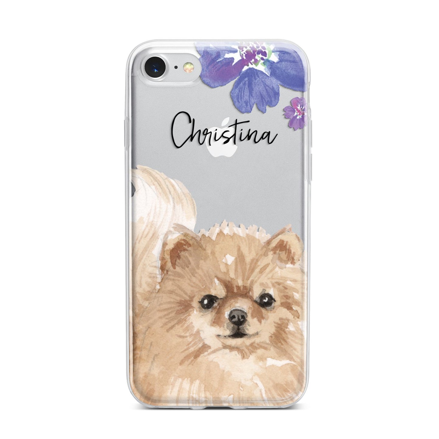 Personalised Pomeranian iPhone 7 Bumper Case on Silver iPhone