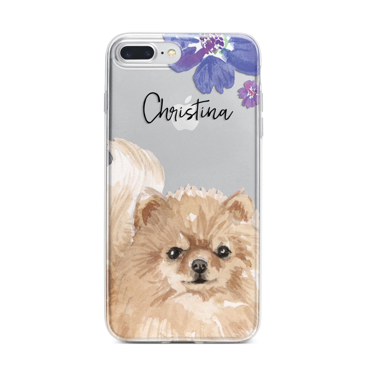 Personalised Pomeranian iPhone 7 Plus Bumper Case on Silver iPhone