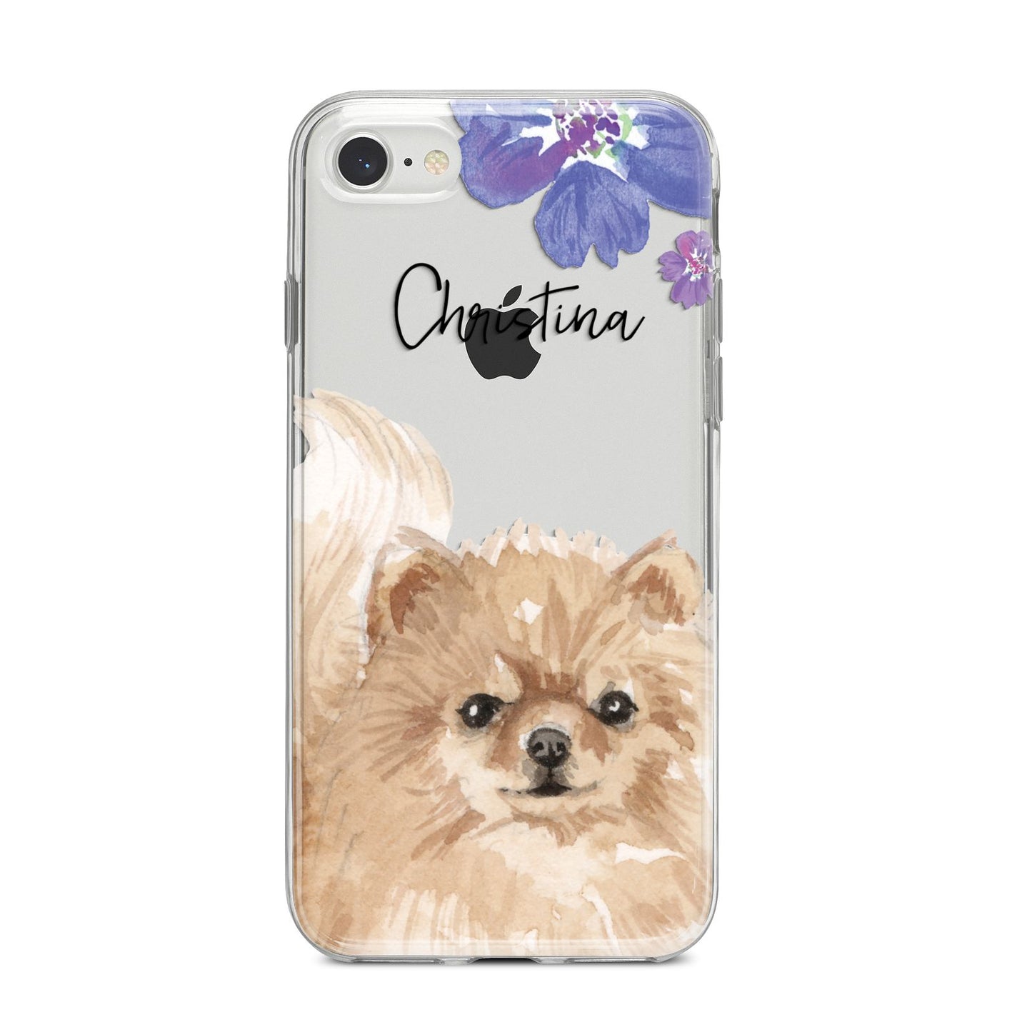 Personalised Pomeranian iPhone 8 Bumper Case on Silver iPhone