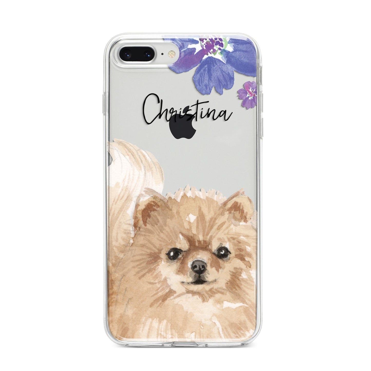 Personalised Pomeranian iPhone 8 Plus Bumper Case on Silver iPhone