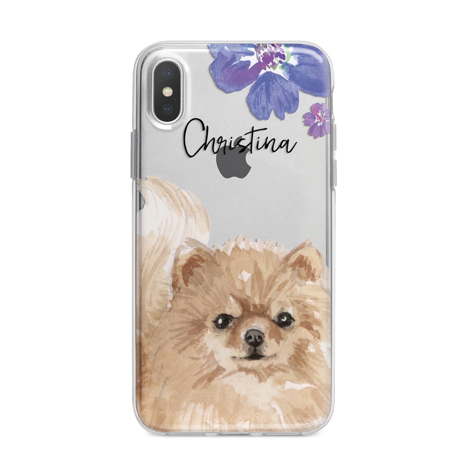 Personalised Pomeranian iPhone X Bumper Case on Silver iPhone Alternative Image 1