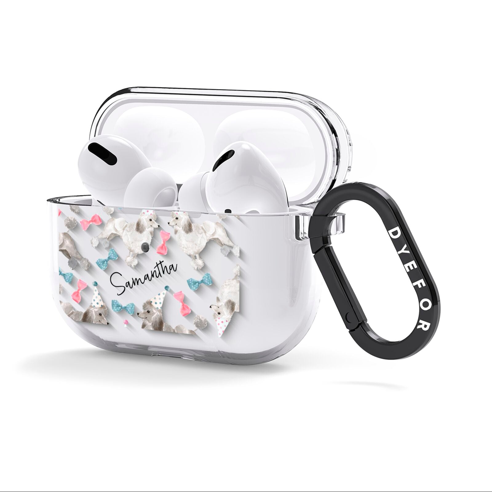Personalised Poodle Dog AirPods Clear Case 3rd Gen Side Image