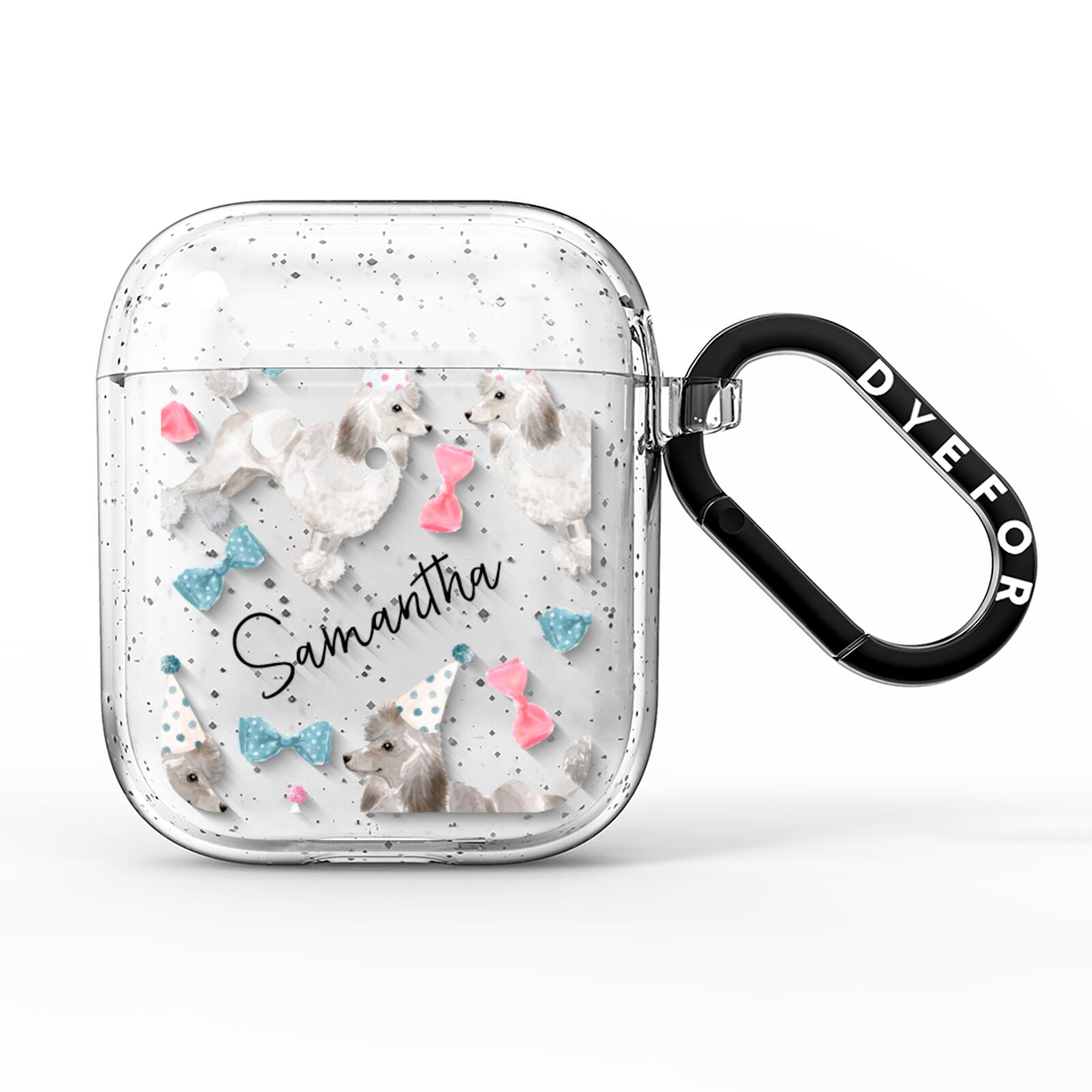 Personalised Poodle Dog AirPods Glitter Case