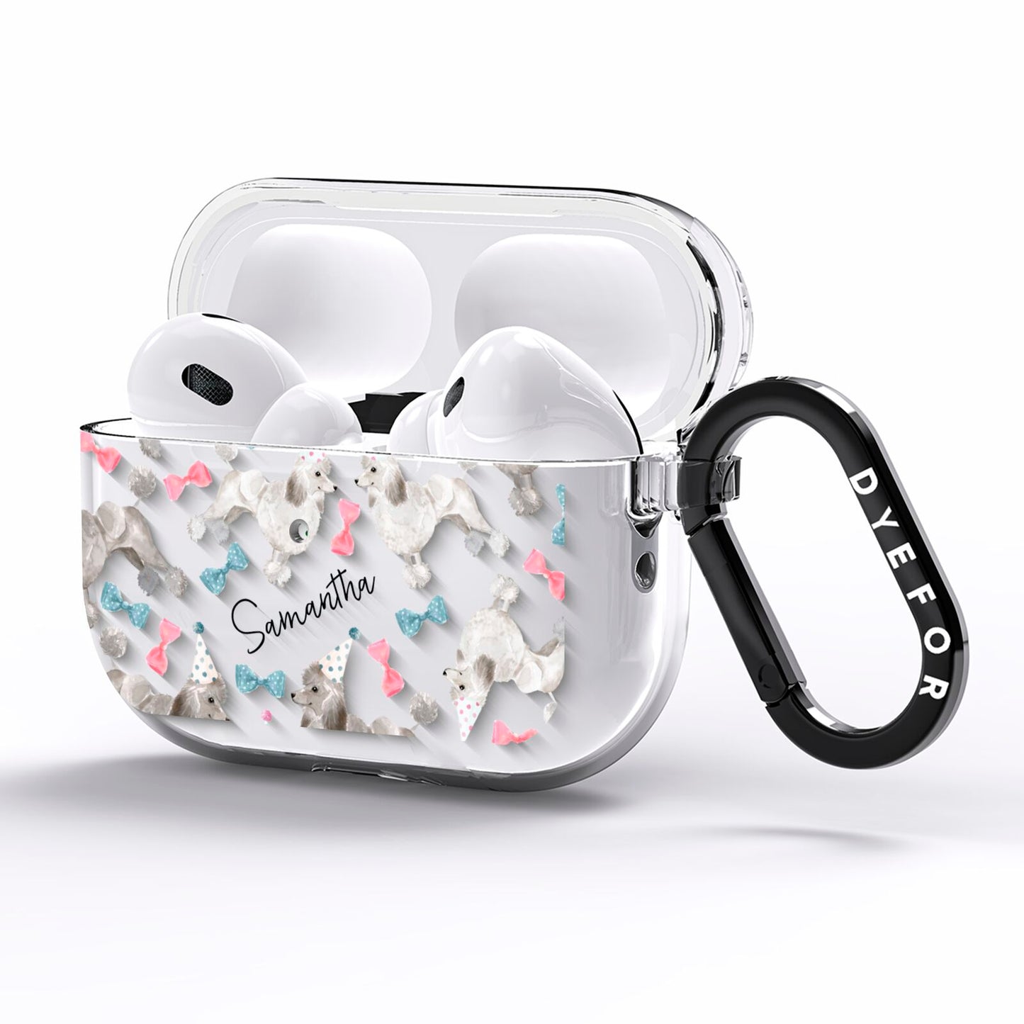 Personalised Poodle Dog AirPods Pro Clear Case Side Image