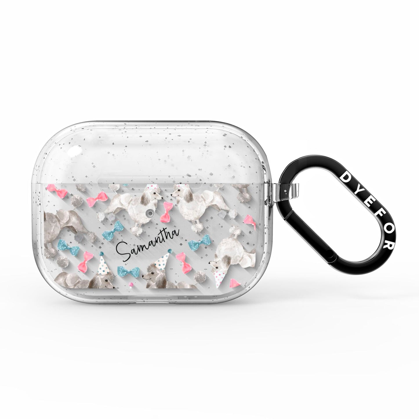 Personalised Poodle Dog AirPods Pro Glitter Case