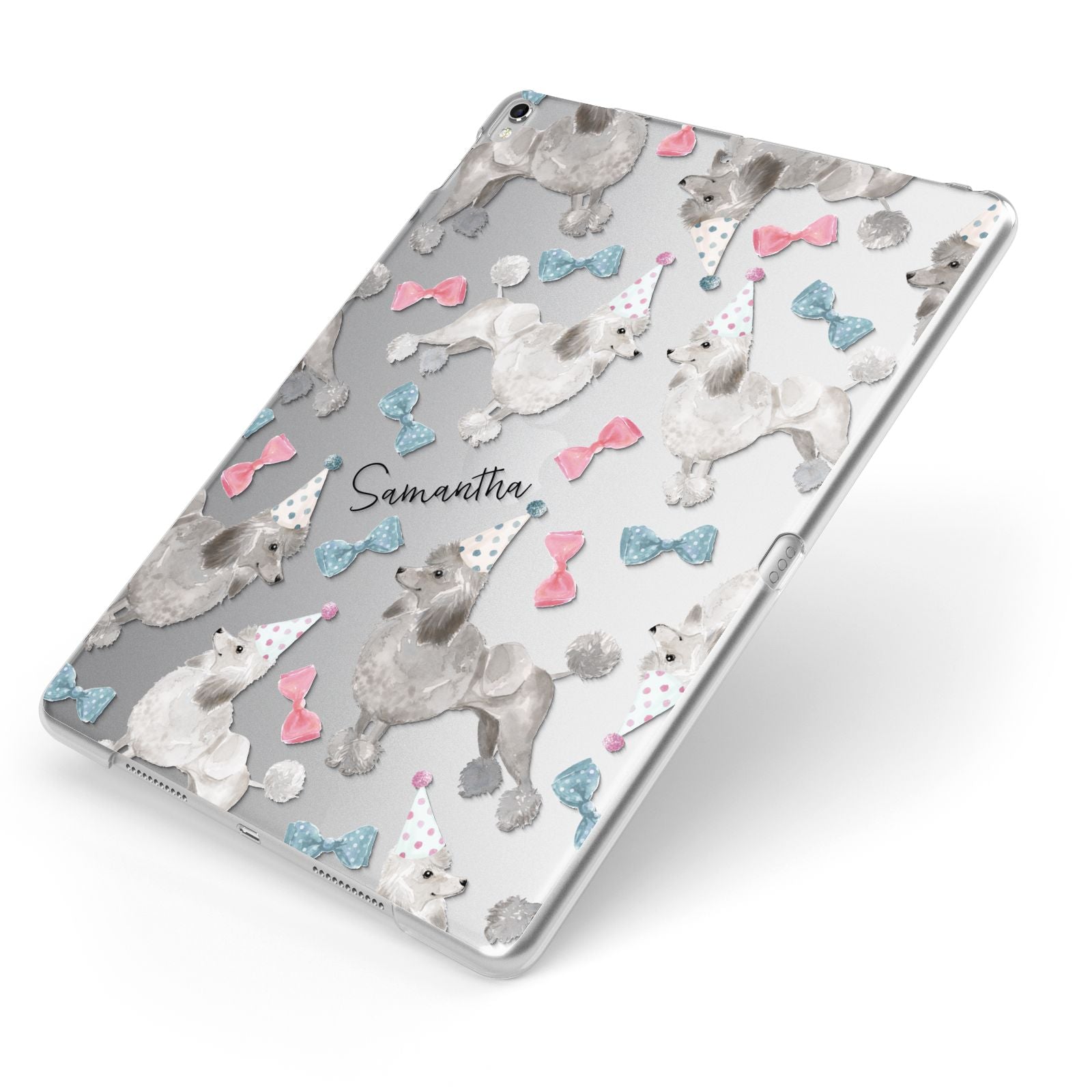 Personalised Poodle Dog Apple iPad Case on Silver iPad Side View