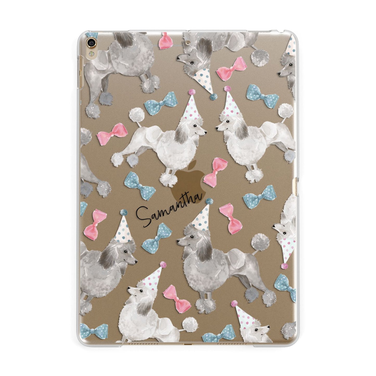 Personalised Poodle Dog Apple iPad Gold Case