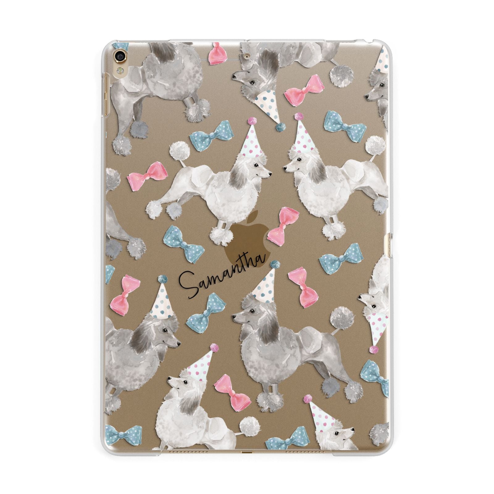 Personalised Poodle Dog Apple iPad Gold Case