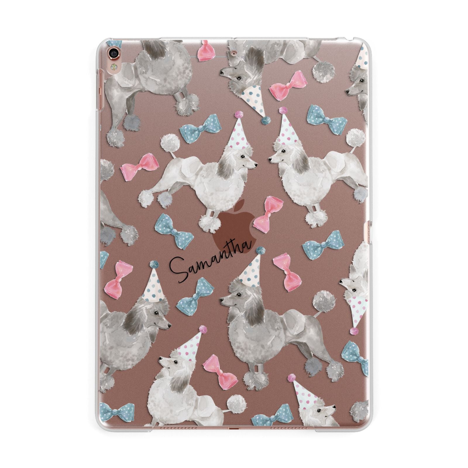 Personalised Poodle Dog Apple iPad Rose Gold Case