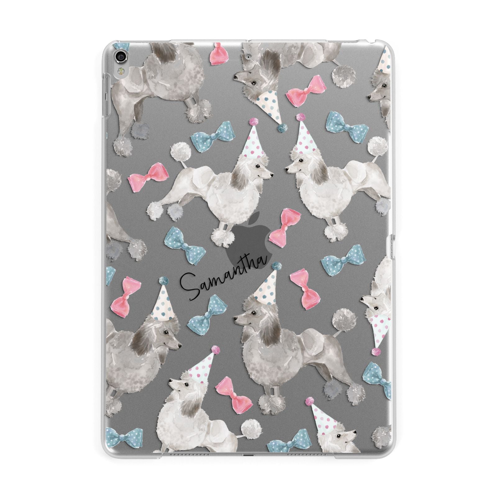 Personalised Poodle Dog Apple iPad Silver Case