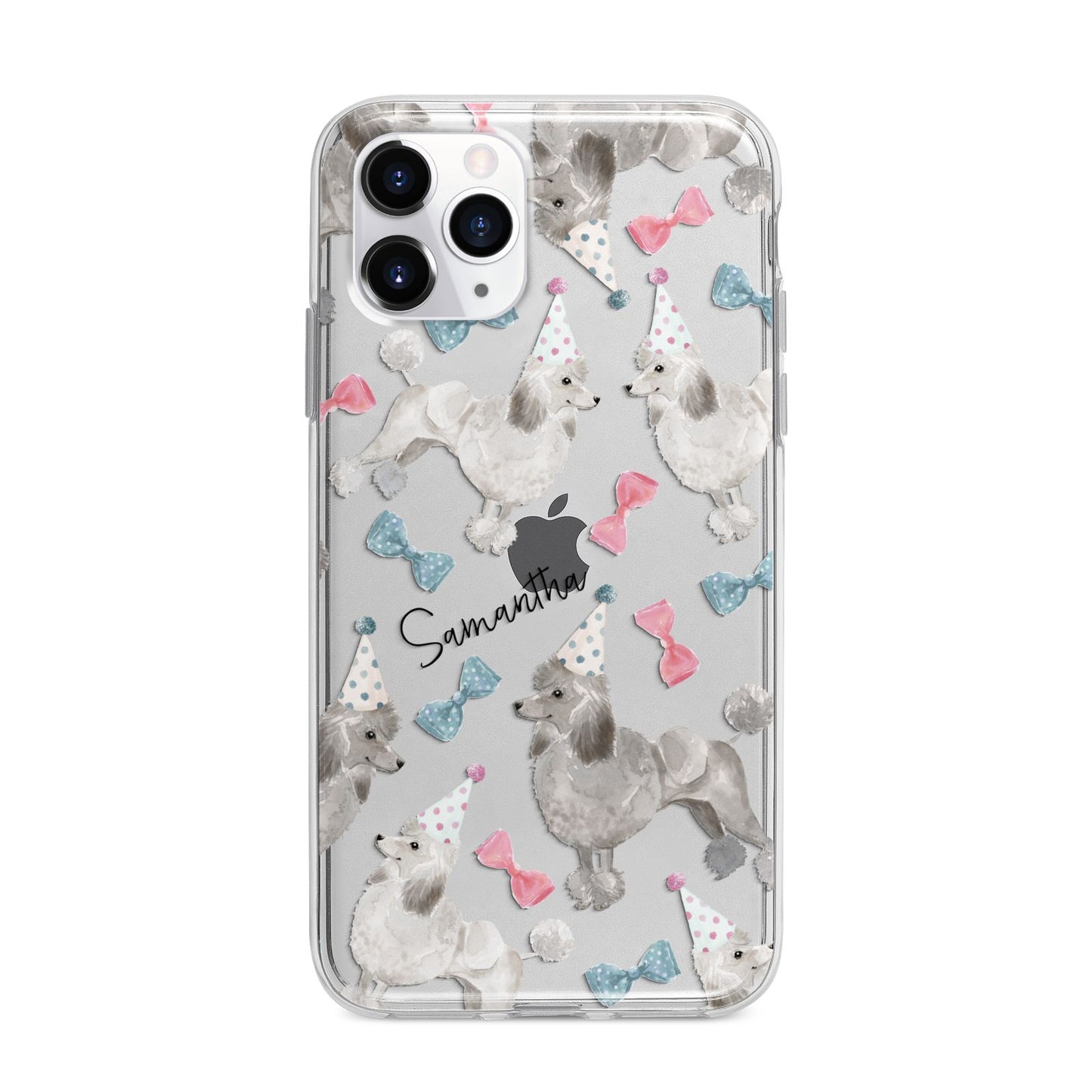 Personalised Poodle Dog Apple iPhone 11 Pro Max in Silver with Bumper Case