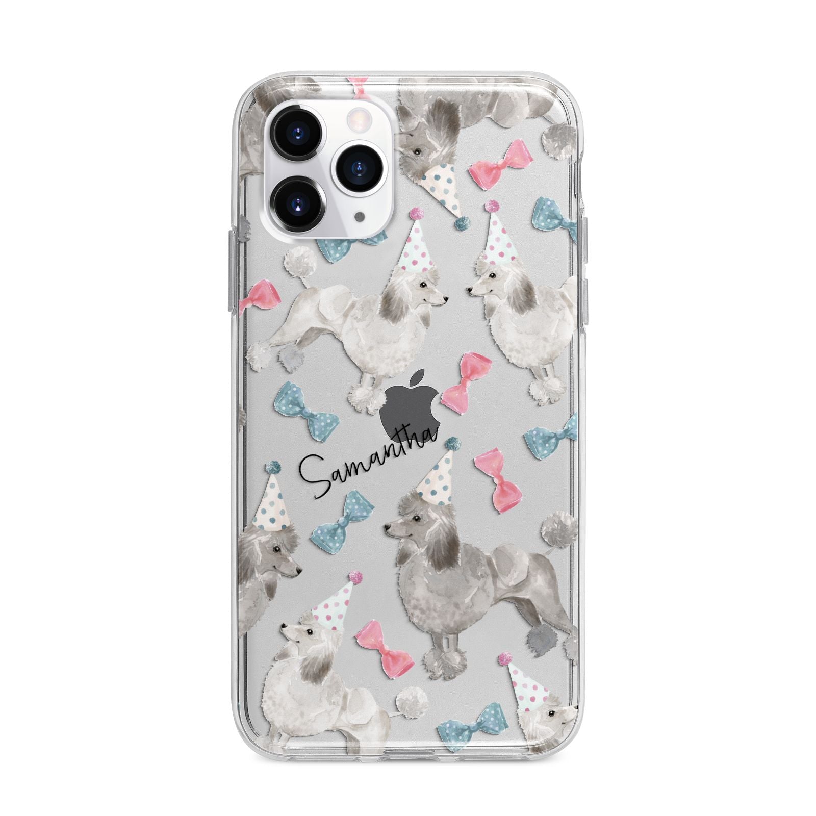 Personalised Poodle Dog Apple iPhone 11 Pro Max in Silver with Bumper Case