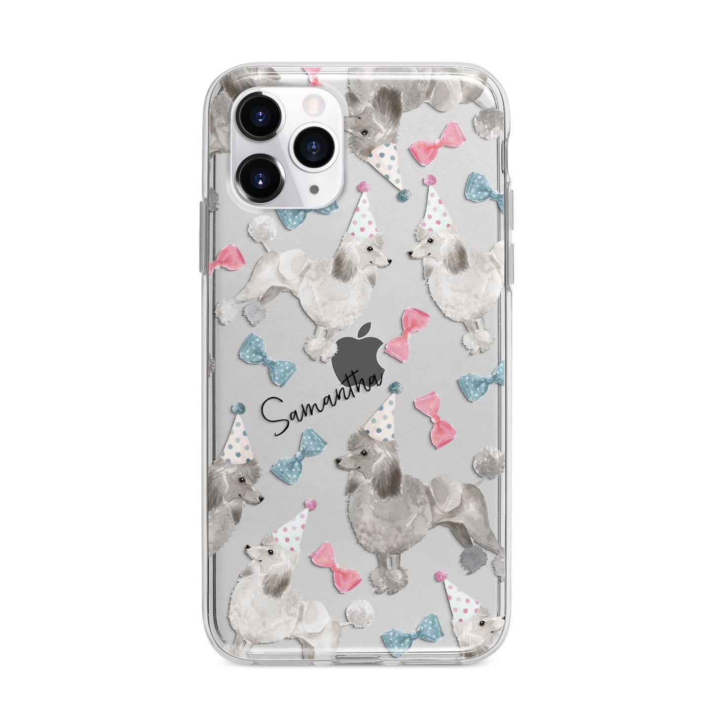 Personalised Poodle Dog Apple iPhone 11 Pro in Silver with Bumper Case