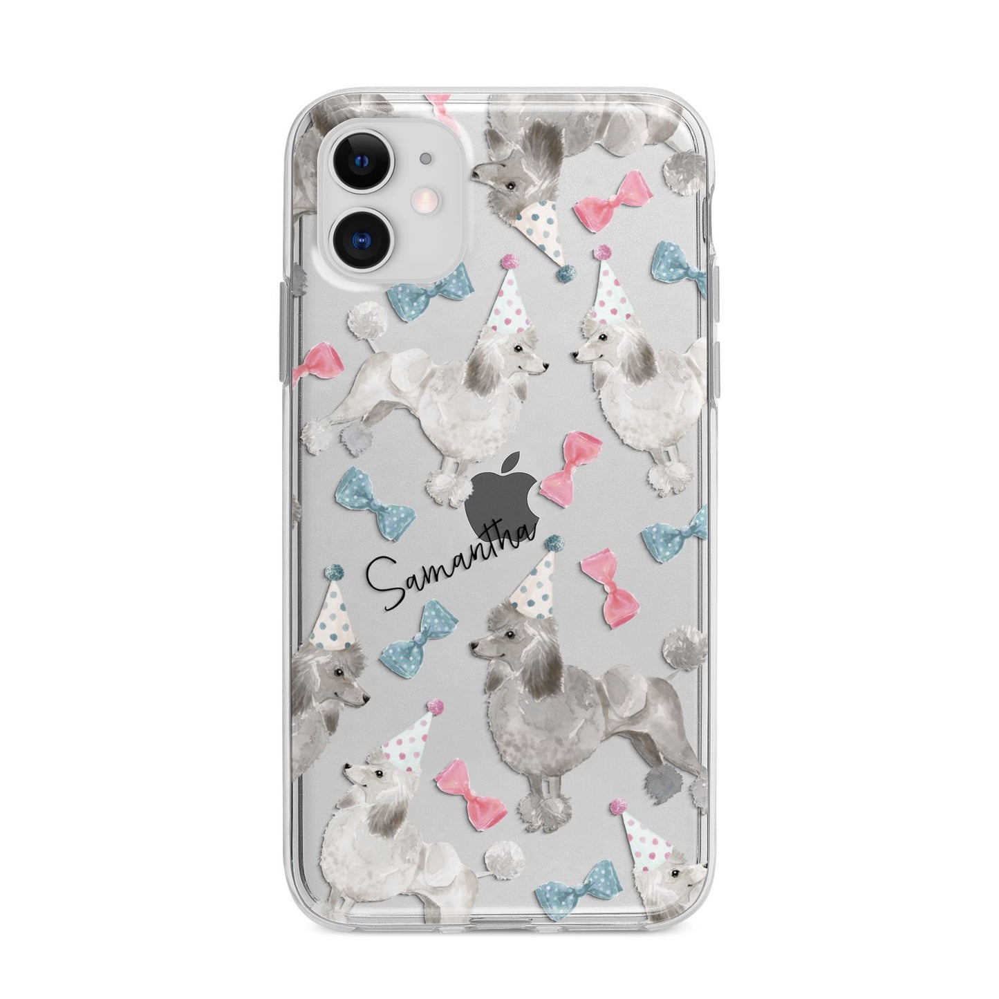 Personalised Poodle Dog Apple iPhone 11 in White with Bumper Case
