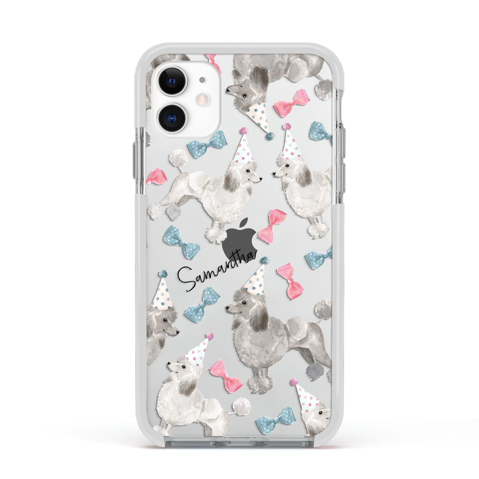 Personalised Poodle Dog Apple iPhone 11 in White with White Impact Case