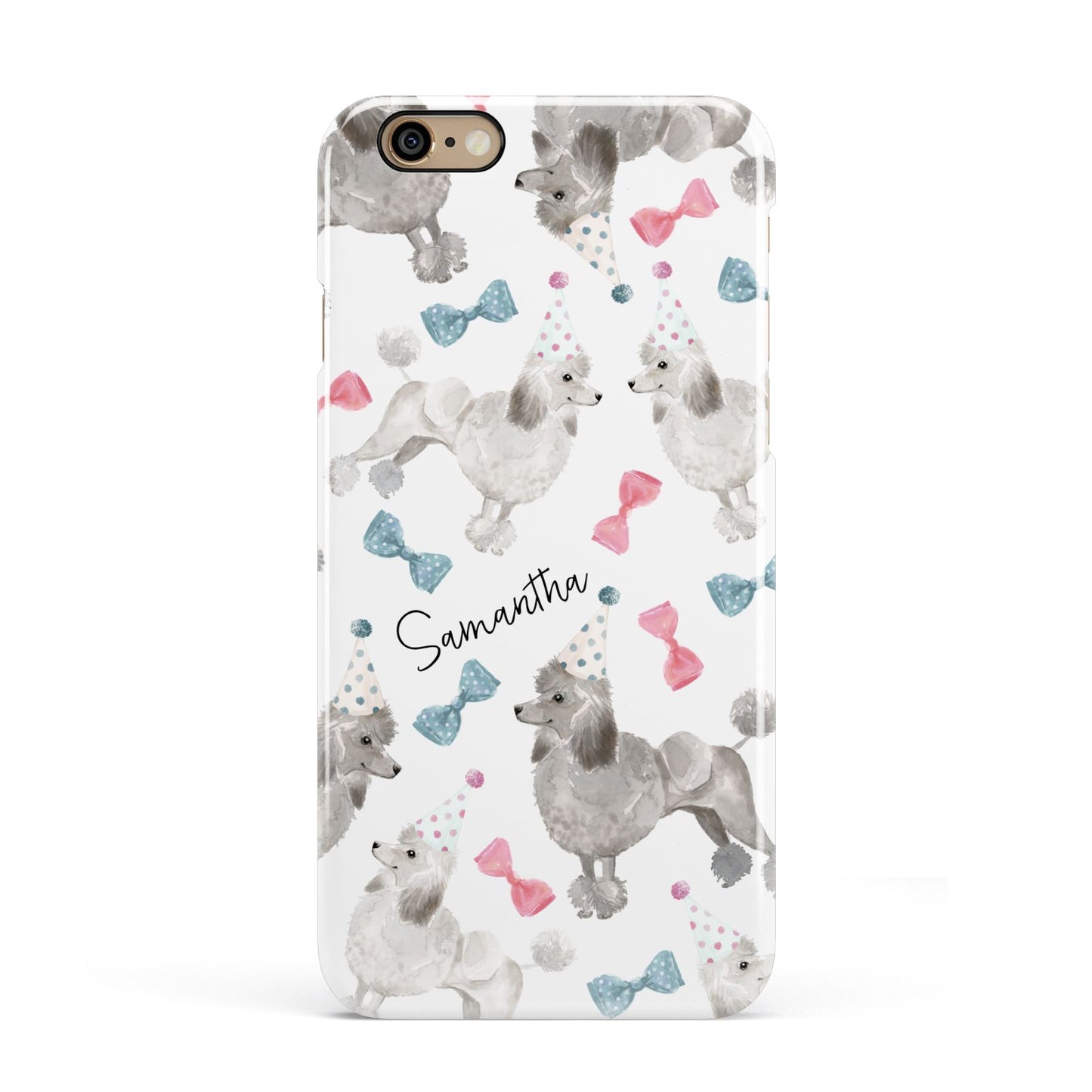 Personalised Poodle Dog Apple iPhone 6 3D Snap Case