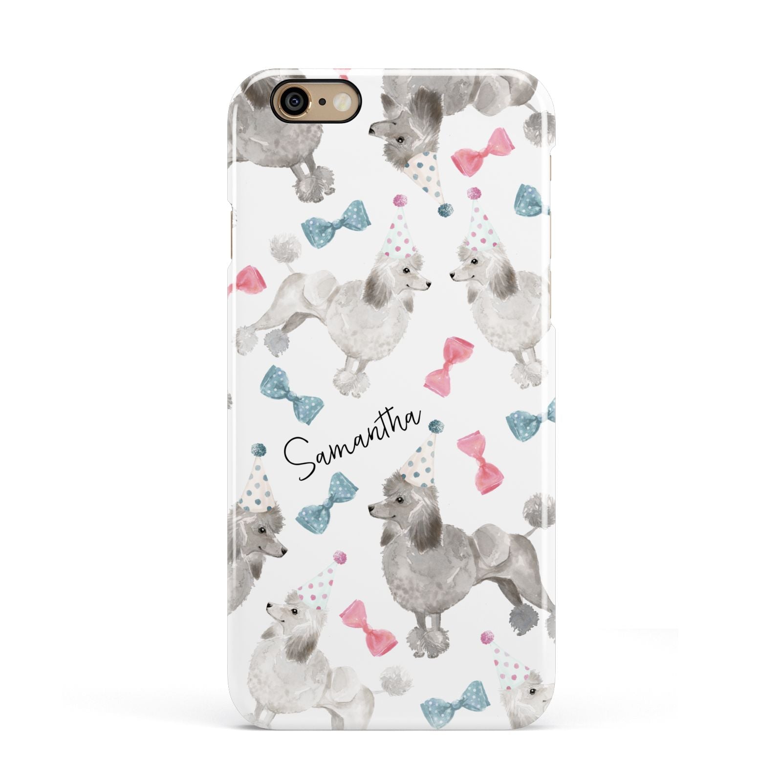 Personalised Poodle Dog Apple iPhone 6 3D Snap Case