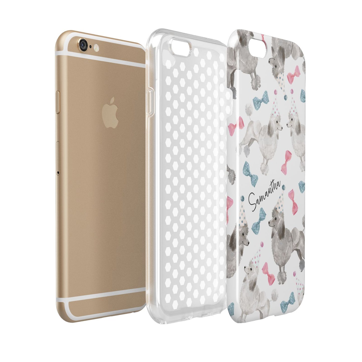 Personalised Poodle Dog Apple iPhone 6 3D Tough Case Expanded view