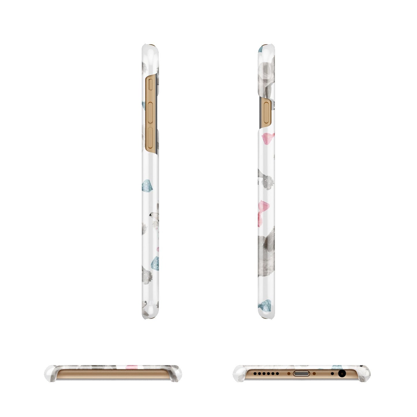 Personalised Poodle Dog Apple iPhone 6 3D Wrap Snap Case Angled Images