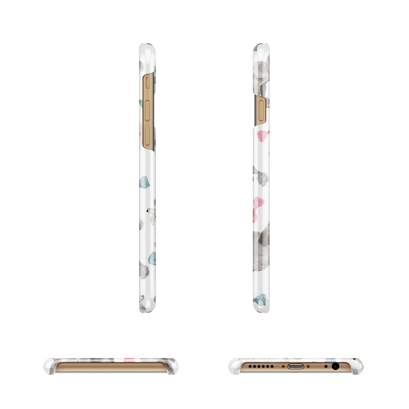 Personalised Poodle Dog Apple iPhone 6 3D Wrap Snap Case Angled Images