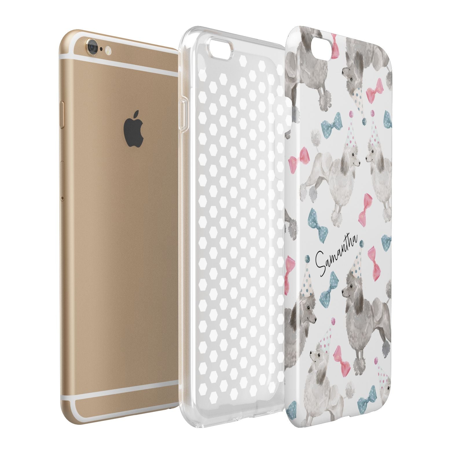 Personalised Poodle Dog Apple iPhone 6 Plus 3D Tough Case