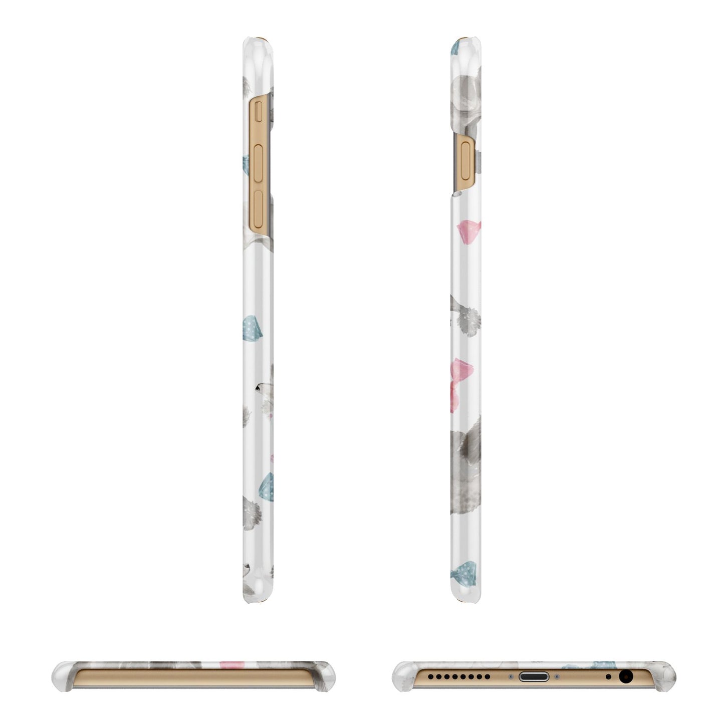 Personalised Poodle Dog Apple iPhone 6 Plus 3D Wrap Snap Case Angled Images