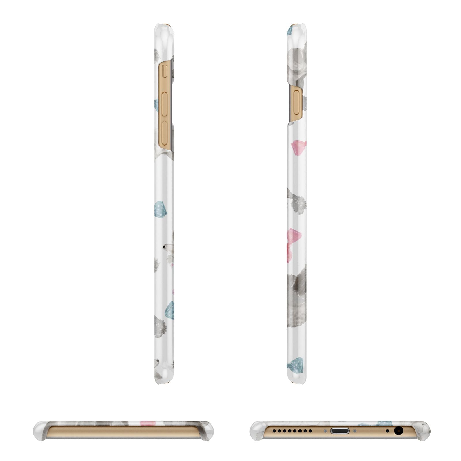 Personalised Poodle Dog Apple iPhone 6 Plus 3D Wrap Snap Case Angled Images