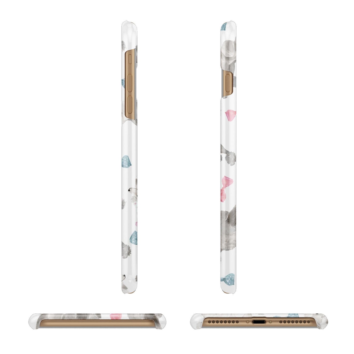 Personalised Poodle Dog Apple iPhone 7 Plus 3D Wrap Snap Case Angled Images